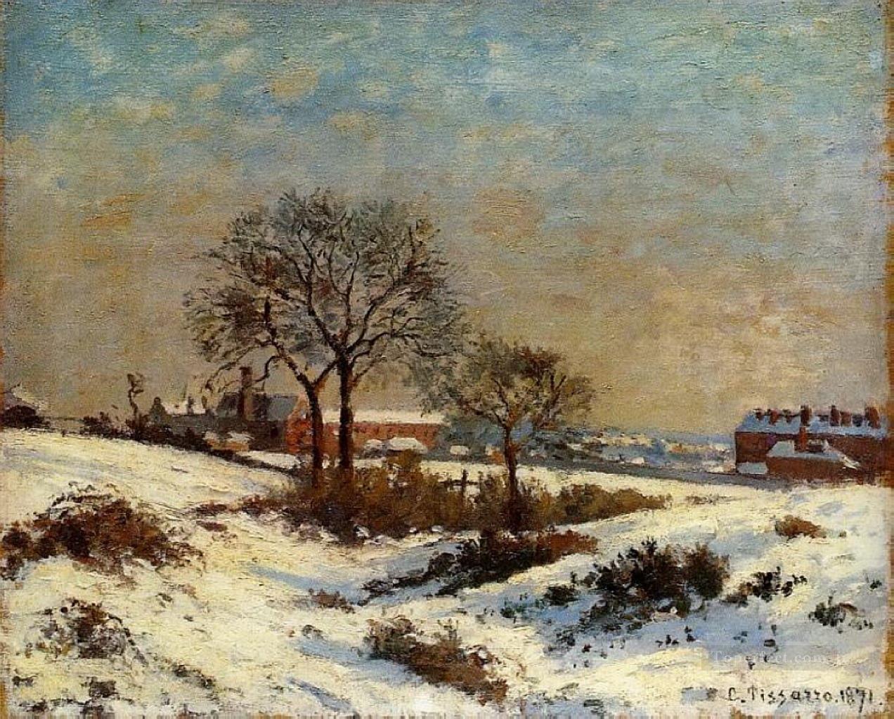 雪の下の風景 アッパー・ノーウッド 1871年 カミーユ・ピサロ油絵